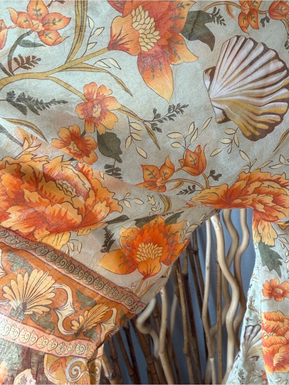 147~ Spell & The Gypsy Collective Boho Floral Peasant Top - Orange Floral Large - Picture 6 of 14